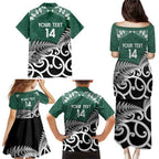 New Zealand South Africa Rugby Custom Family Matching Puletasi and Hawaiian Shirt Springboks Kente All Black Maori Together - Aussie Hoodie