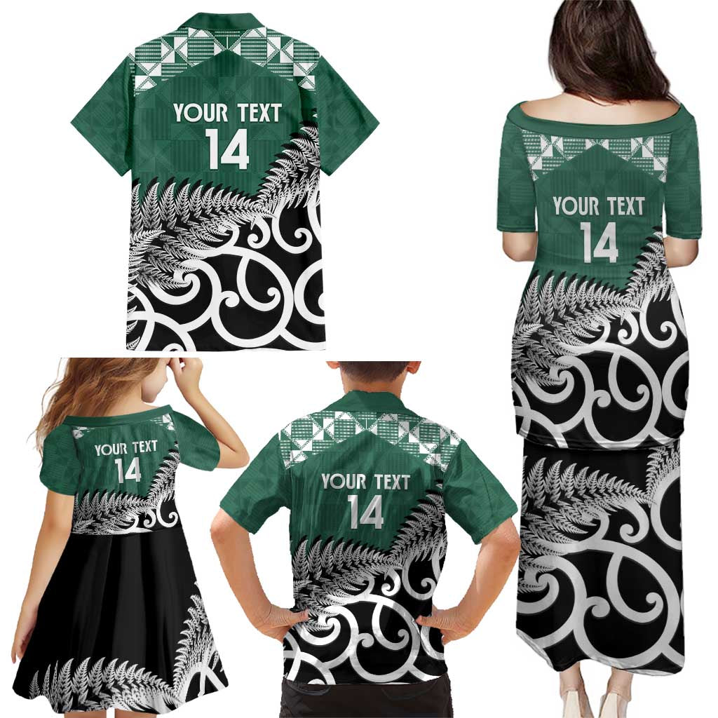 New Zealand South Africa Rugby Custom Family Matching Puletasi and Hawaiian Shirt Springboks Kente All Black Maori Together - Aussie Hoodie