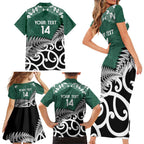 New Zealand South Africa Rugby Custom Family Matching Short Sleeve Bodycon Dress and Hawaiian Shirt Springboks Kente All Black Maori Together - Aussie Hoodie