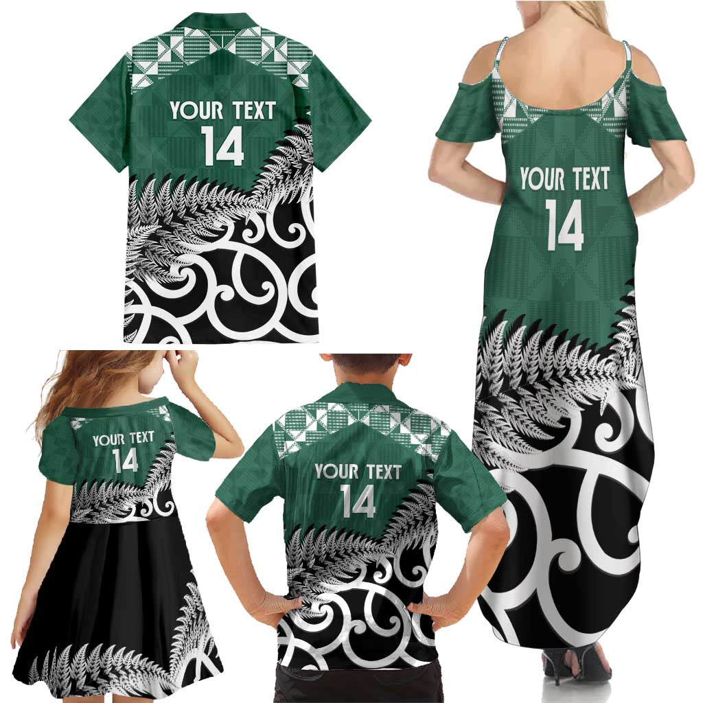 New Zealand South Africa Rugby Custom Family Matching Summer Maxi Dress and Hawaiian Shirt Springboks Kente All Black Maori Together - Aussie Hoodie