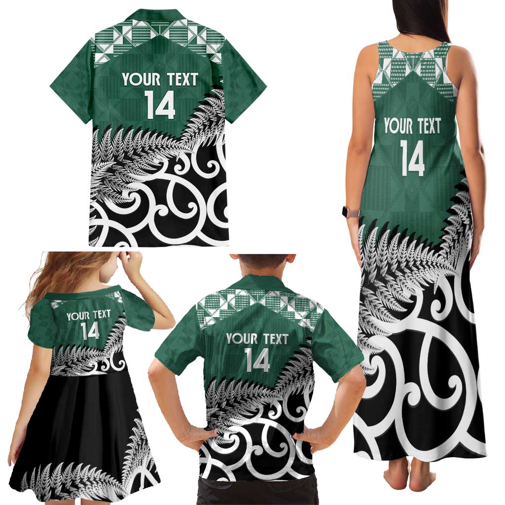 New Zealand South Africa Rugby Custom Family Matching Tank Maxi Dress and Hawaiian Shirt Springboks Kente All Black Maori Together - Aussie Hoodie
