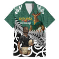 New Zealand South Africa Rugby Custom Hawaiian Shirt Springboks Kente All Black Maori Together - Aussie Hoodie