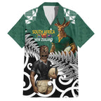 New Zealand South Africa Rugby Custom Hawaiian Shirt Springboks Kente All Black Maori Together - Aussie Hoodie