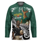 New Zealand South Africa Rugby Custom Hockey Jersey Springboks Kente All Black Maori Together - Aussie Hoodie