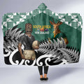New Zealand South Africa Rugby Hooded Blanket Springboks Kente All Black Maori Together - Aussie Hoodie