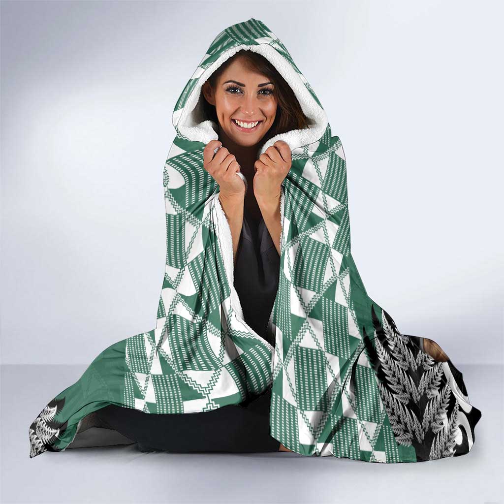 New Zealand South Africa Rugby Hooded Blanket Springboks Kente All Black Maori Together - Aussie Hoodie