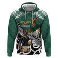 New Zealand South Africa Rugby Custom Hoodie Springboks Kente All Black Maori Together - Aussie Hoodie