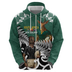 New Zealand South Africa Rugby Custom Hoodie Springboks Kente All Black Maori Together - Aussie Hoodie