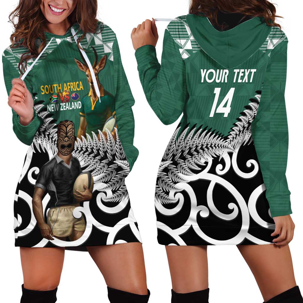 New Zealand South Africa Rugby Custom Hoodie Dress Springboks Kente All Black Maori Together - Aussie Hoodie