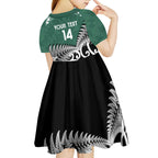 New Zealand South Africa Rugby Custom Kid Short Sleeve Dress Springboks Kente All Black Maori Together - Aussie Hoodie