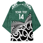 New Zealand South Africa Rugby Custom Kimono Springboks Kente All Black Maori Together - Aussie Hoodie