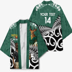 New Zealand South Africa Rugby Custom Kimono Springboks Kente All Black Maori Together - Aussie Hoodie