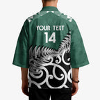 New Zealand South Africa Rugby Custom Kimono Springboks Kente All Black Maori Together - Aussie Hoodie