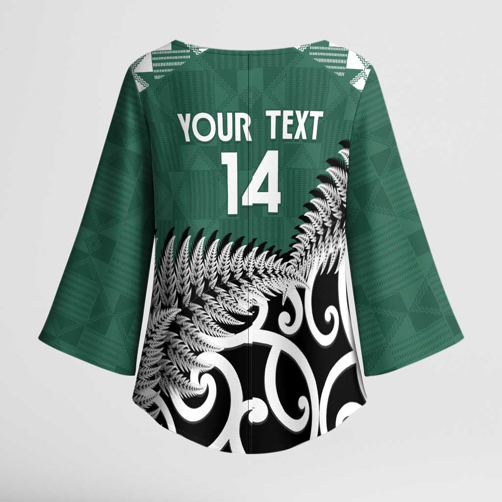 New Zealand South Africa Rugby Custom Kimono Sleeve Blouse Springboks Kente All Black Maori Together - Aussie Hoodie