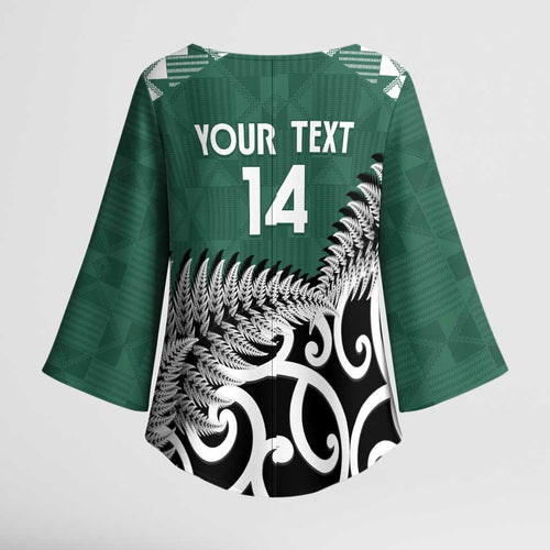 New Zealand South Africa Rugby Custom Kimono Sleeve Blouse Springboks Kente All Black Maori Together - Aussie Hoodie