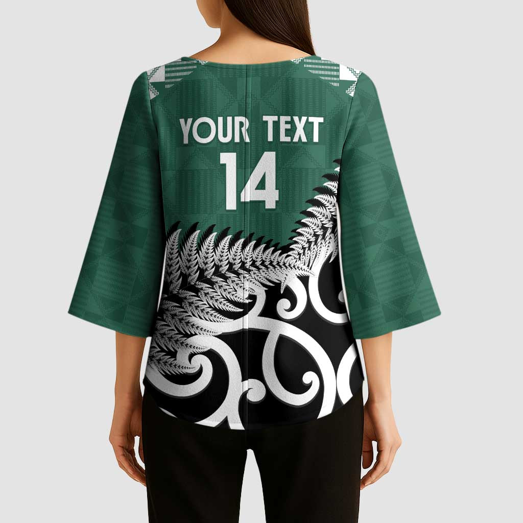 New Zealand South Africa Rugby Custom Kimono Sleeve Blouse Springboks Kente All Black Maori Together - Aussie Hoodie
