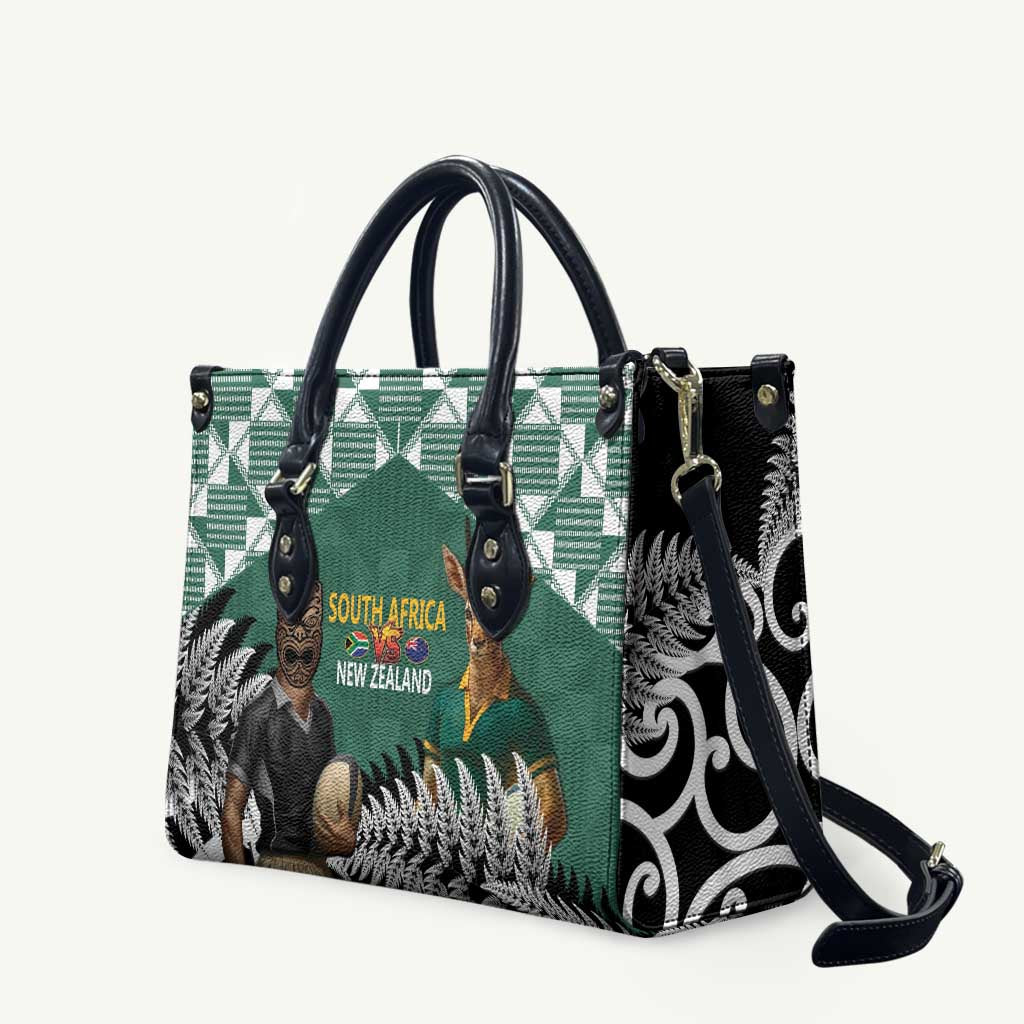 New Zealand South Africa Rugby Leather Bag Springboks Kente All Black Maori Together - Aussie Hoodie