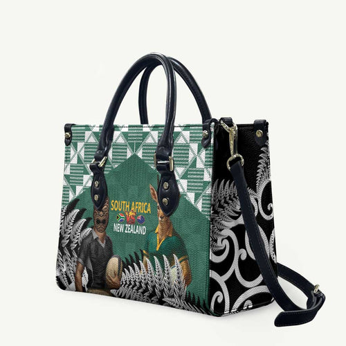 New Zealand South Africa Rugby Leather Bag Springboks Kente All Black Maori Together - Aussie Hoodie