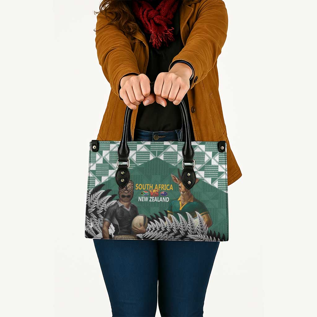 New Zealand South Africa Rugby Leather Bag Springboks Kente All Black Maori Together - Aussie Hoodie
