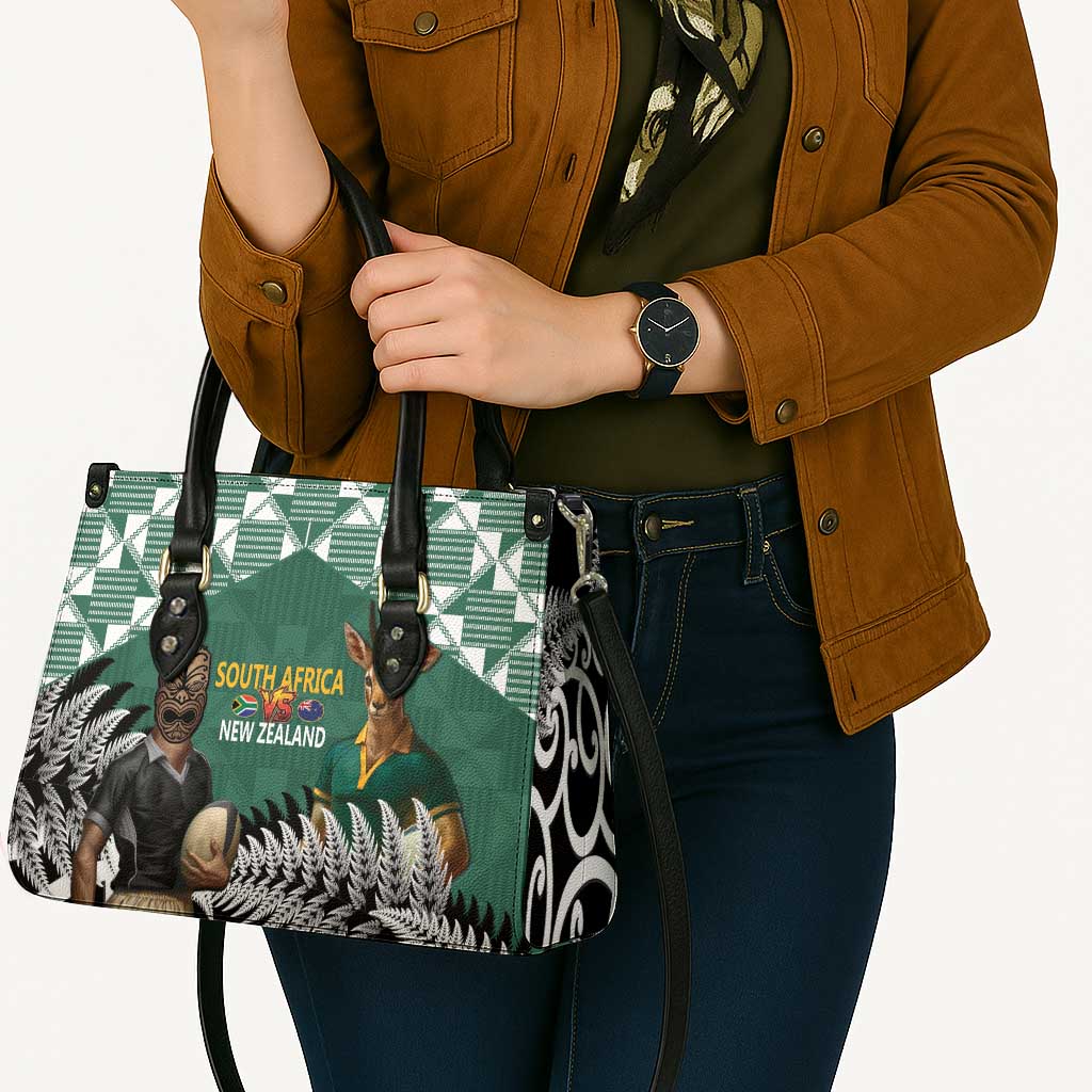 New Zealand South Africa Rugby Leather Bag Springboks Kente All Black Maori Together - Aussie Hoodie