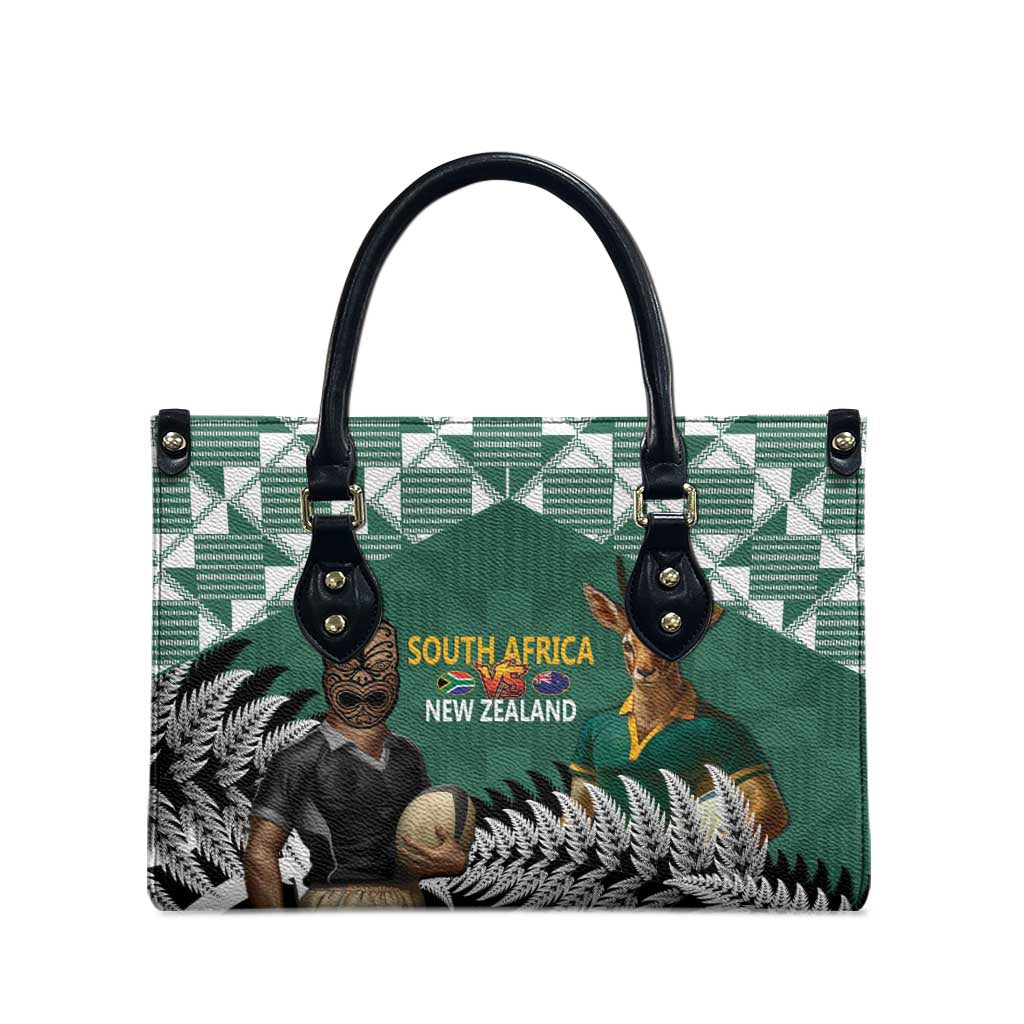 New Zealand South Africa Rugby Leather Bag Springboks Kente All Black Maori Together - Aussie Hoodie