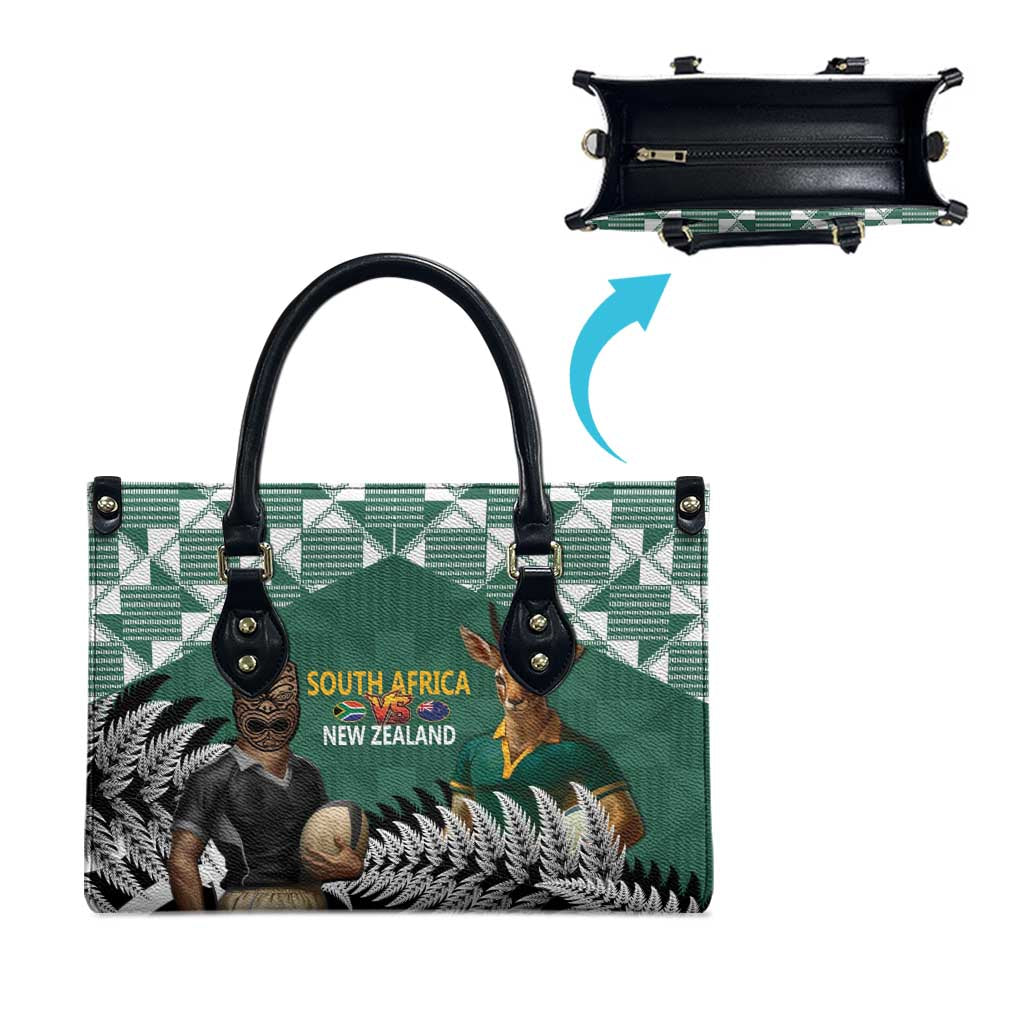 New Zealand South Africa Rugby Leather Bag Springboks Kente All Black Maori Together - Aussie Hoodie