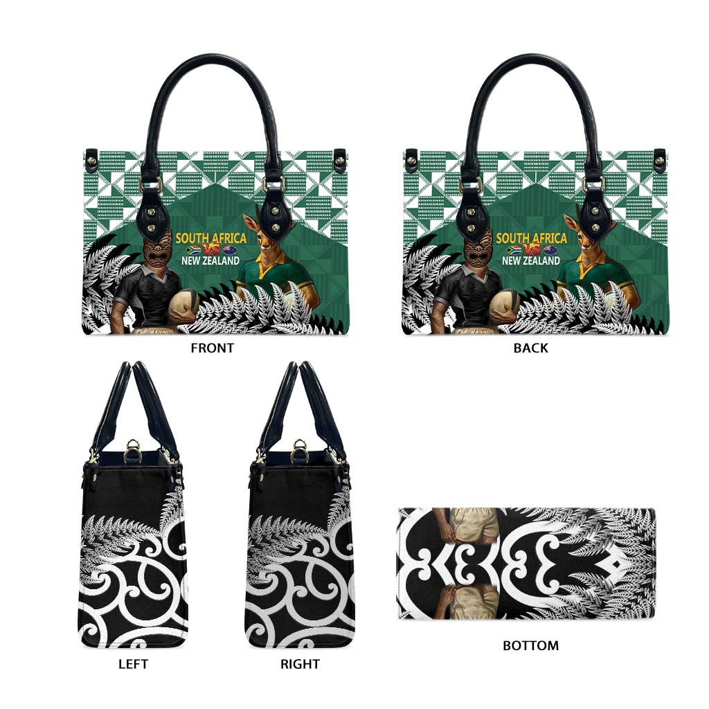 New Zealand South Africa Rugby Leather Bag Springboks Kente All Black Maori Together - Aussie Hoodie