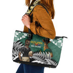 New Zealand South Africa Rugby Leather Tote Bag Springboks Kente All Black Maori Together - Aussie Hoodie