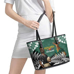 New Zealand South Africa Rugby Leather Tote Bag Springboks Kente All Black Maori Together - Aussie Hoodie