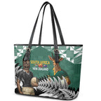 New Zealand South Africa Rugby Leather Tote Bag Springboks Kente All Black Maori Together - Aussie Hoodie
