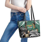 New Zealand South Africa Rugby Leather Tote Bag Springboks Kente All Black Maori Together - Aussie Hoodie