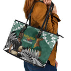 New Zealand South Africa Rugby Leather Tote Bag Springboks Kente All Black Maori Together - Aussie Hoodie