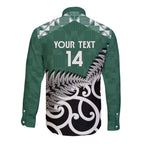 New Zealand South Africa Rugby Custom Long Sleeve Button Shirt Springboks Kente All Black Maori Together - Aussie Hoodie