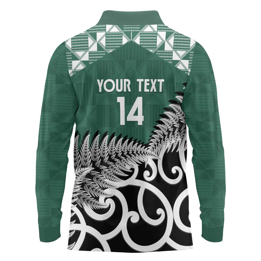 New Zealand South Africa Rugby Custom Long Sleeve Polo Shirt Springboks Kente All Black Maori Together - Aussie Hoodie