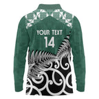 New Zealand South Africa Rugby Custom Long Sleeve Polo Shirt Springboks Kente All Black Maori Together - Aussie Hoodie
