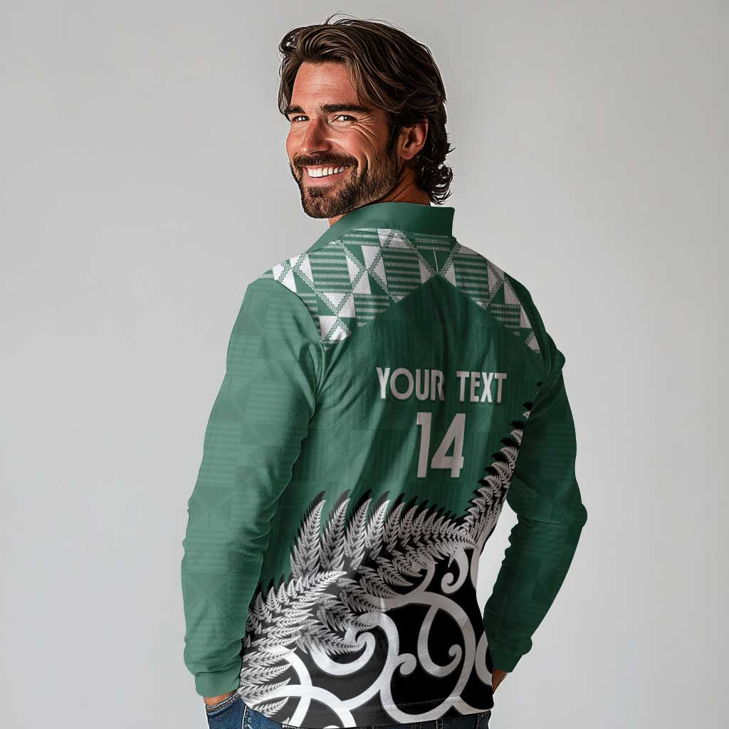 New Zealand South Africa Rugby Custom Long Sleeve Polo Shirt Springboks Kente All Black Maori Together - Aussie Hoodie