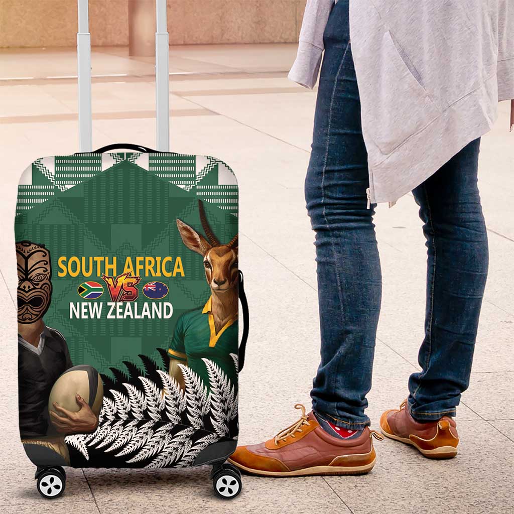 New Zealand South Africa Rugby Luggage Cover Springboks Kente All Black Maori Together - Aussie Hoodie