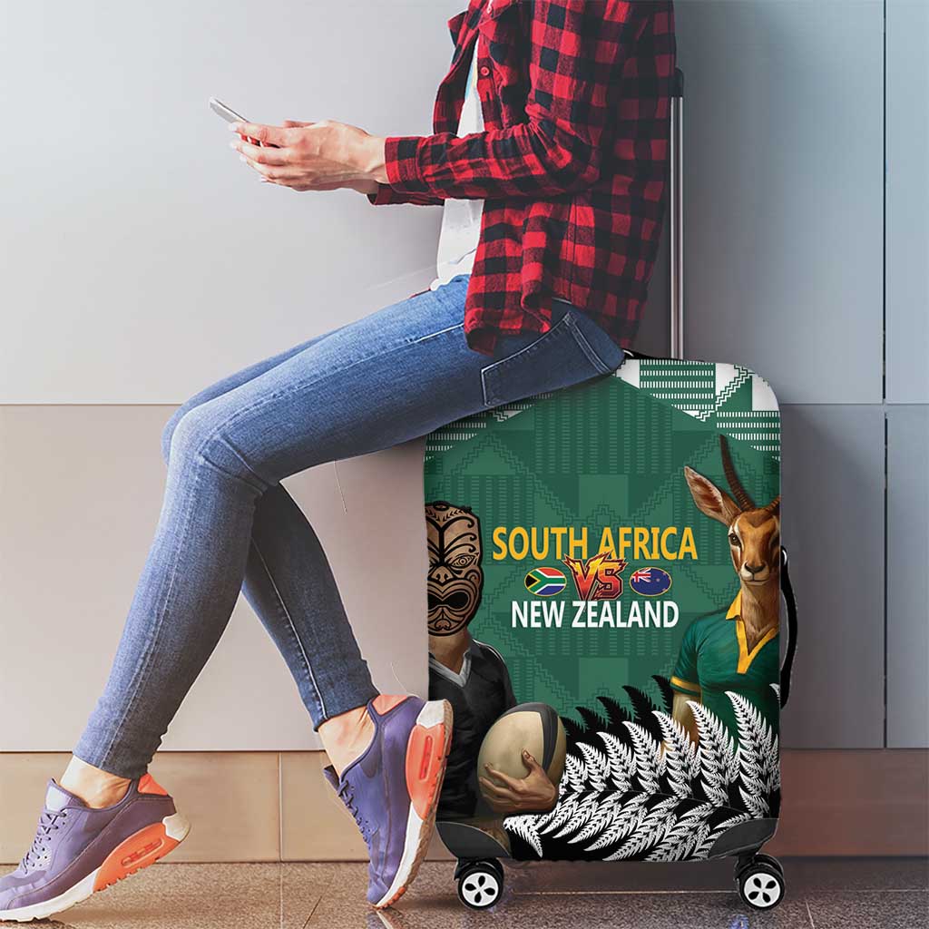 New Zealand South Africa Rugby Luggage Cover Springboks Kente All Black Maori Together - Aussie Hoodie