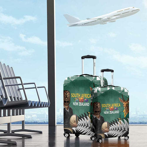 New Zealand South Africa Rugby Luggage Cover Springboks Kente All Black Maori Together - Aussie Hoodie