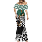 New Zealand South Africa Rugby Custom Mermaid Dress Springboks Kente All Black Maori Together - Aussie Hoodie
