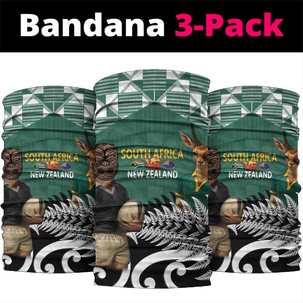 New Zealand South Africa Rugby Neck Gaiter Springboks Kente All Black Maori Together - Aussie Hoodie