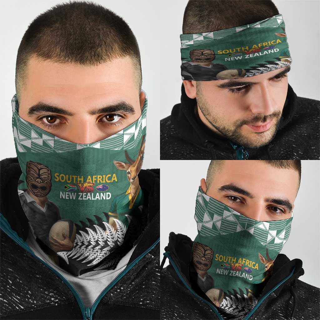 New Zealand South Africa Rugby Neck Gaiter Springboks Kente All Black Maori Together - Aussie Hoodie