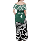 New Zealand South Africa Rugby Custom Off Shoulder Maxi Dress Springboks Kente All Black Maori Together - Aussie Hoodie