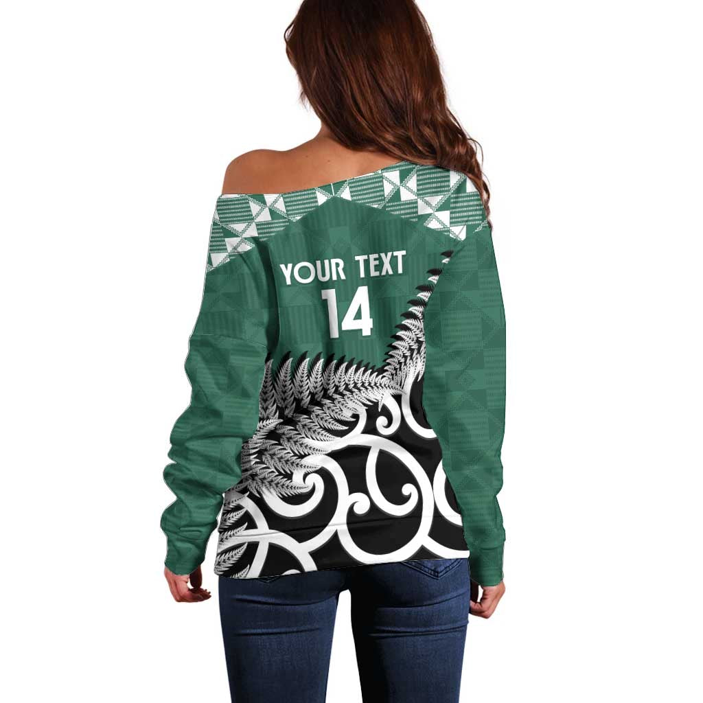 New Zealand South Africa Rugby Custom Off Shoulder Sweater Springboks Kente All Black Maori Together - Aussie Hoodie