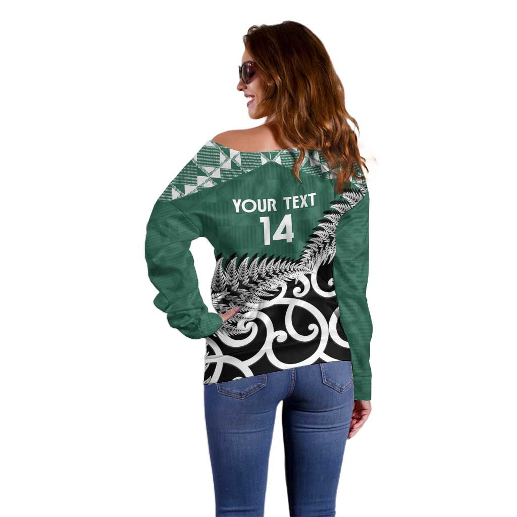 New Zealand South Africa Rugby Custom Off Shoulder Sweater Springboks Kente All Black Maori Together - Aussie Hoodie