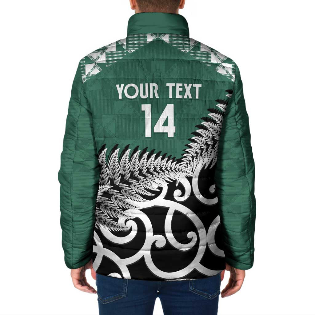 New Zealand South Africa Rugby Custom Padded Jacket Springboks Kente All Black Maori Together - Aussie Hoodie