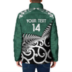 New Zealand South Africa Rugby Custom Padded Jacket Springboks Kente All Black Maori Together - Aussie Hoodie