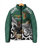 New Zealand South Africa Rugby Custom Padded Jacket Springboks Kente All Black Maori Together - Aussie Hoodie