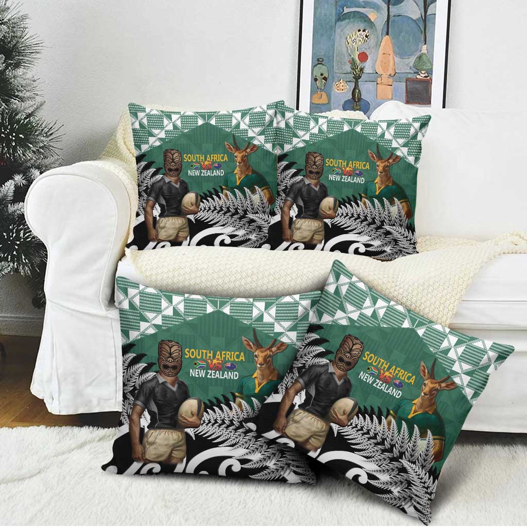 New Zealand South Africa Rugby Pillow Cover Springboks Kente All Black Maori Together - Aussie Hoodie
