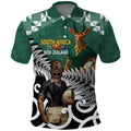 New Zealand South Africa Rugby Custom Polo Shirt Springboks Kente All Black Maori Together - Aussie Hoodie
